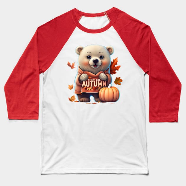 polar bear, autumn style Baseball T-Shirt by AOAOCreation